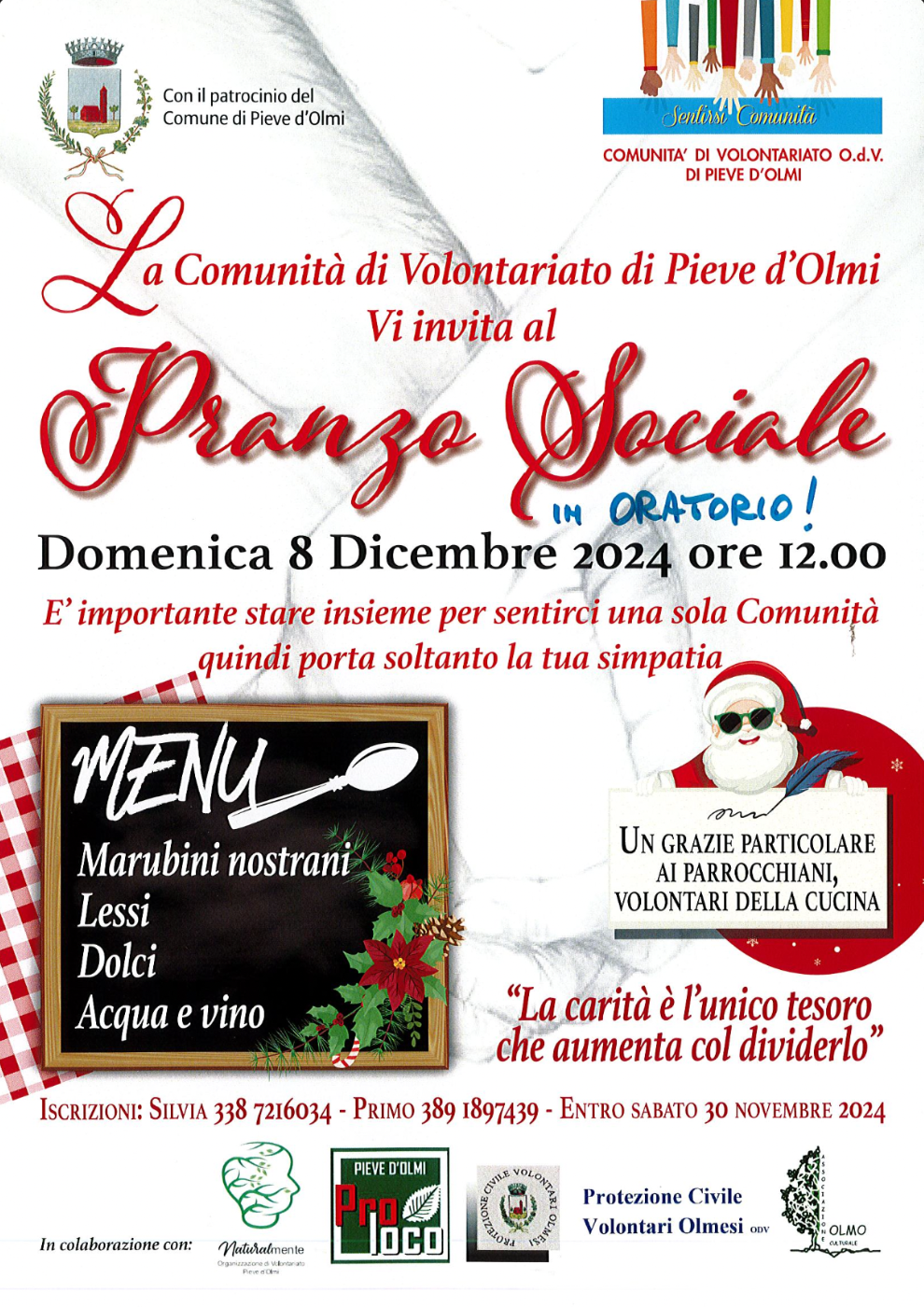 Pranzo Sociale della Comunità di Volontariato - 8 Dicembre 2024